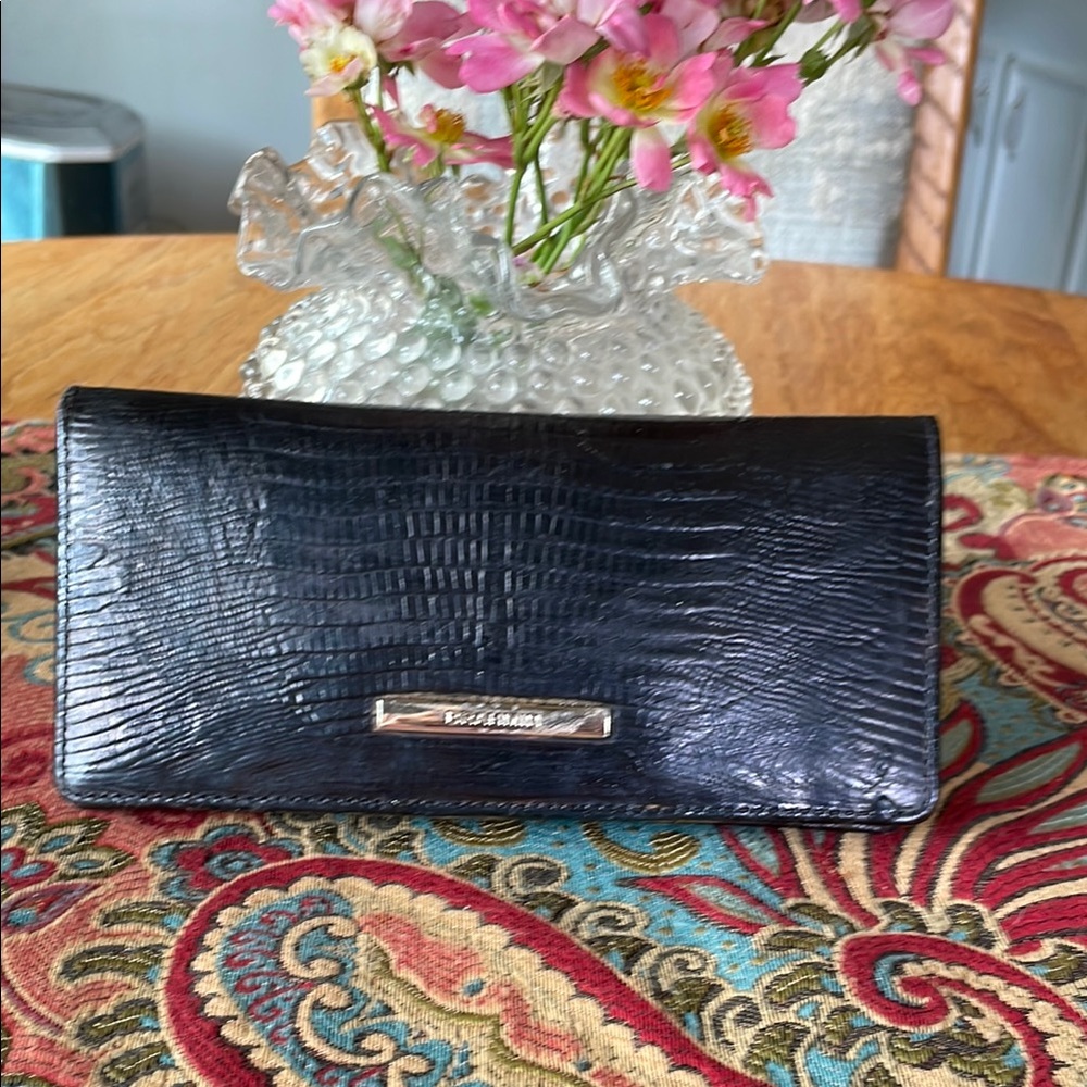 Brahmin Black Crocodile Embossed Wallet